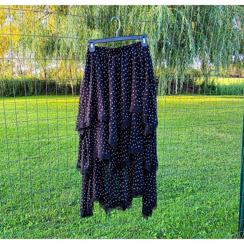 Rustty Dustty Tiered Scarf Gypsy Skirt S